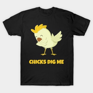 Chicks Dig Me Egg Hunt Dabbing Shirt Kids Boys Happy Easter T-Shirt